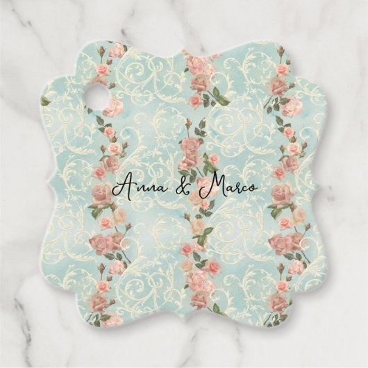 delicate Engelse rozen Bedankjes Labels (Voorkant)