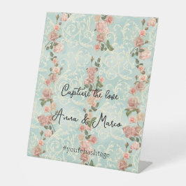 delicate Engelse rozen Reclamebord Met Voetstuk