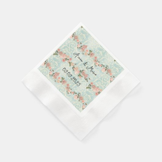 delicate Engelse rozen Servet (Hoek)