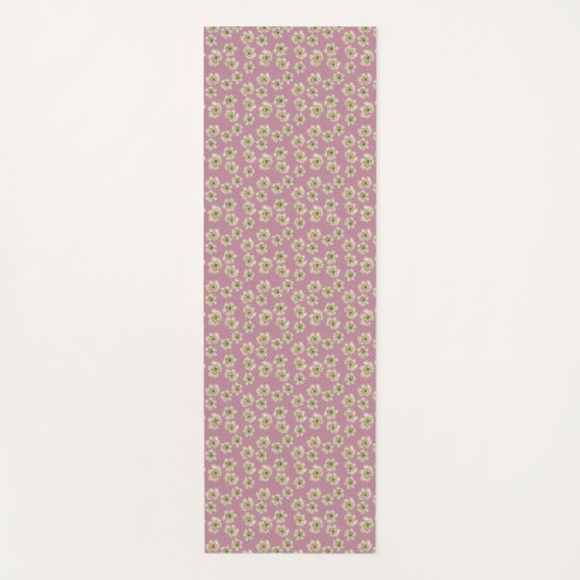 Delicate enkele zwartgeblakerde bloemen yogamat (Voorkant)