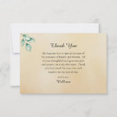 Delicate Eucalyptus en Parchment Orthodoxe Doop Bedankkaart (Voorkant)