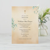Delicate Eucalyptus en Perkament Orthodoxe Doop Kaart (Staand voorkant)