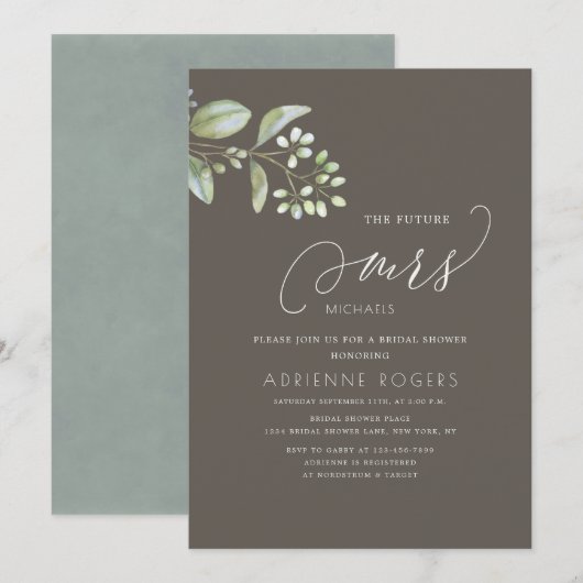 Delicate Eucalyptus Future Mrs. Vrijgezellenfeest Kaart (Voorkant / Achterkant)
