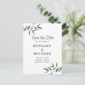 Delicate Eucalyptus Leaves Wedding Save the Date Aankondigingskaart (Staand voorkant)