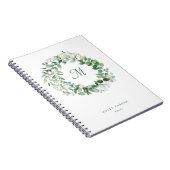 Delicate Eucalyptus | Monogram Waterverf legant Notitieboek (Rechterzijde)