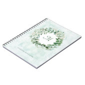 Delicate Eucalyptus | Monogram Waterverf legant Notitieboek (Linkerzijde)