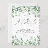 Delicate Eucalyptus | Waterverf Baby Brunch Kaart (Voorkant)