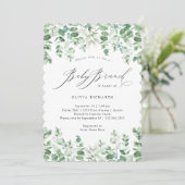 Delicate Eucalyptus | Waterverf Baby Brunch Kaart (Staand voorkant)