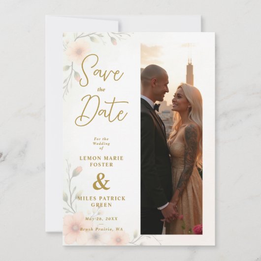 Delicate & Exquisite Romantic Pastel Wedding Save The Date (Voorkant)