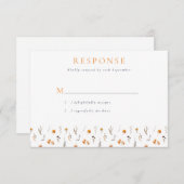 Delicate Fall Sunflowers & Wildflowers Wedding RSVP Kaartje (Voorkant / Achterkant)