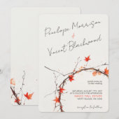 Delicate Fall Wedding Kaart (Voorkant / Achterkant)