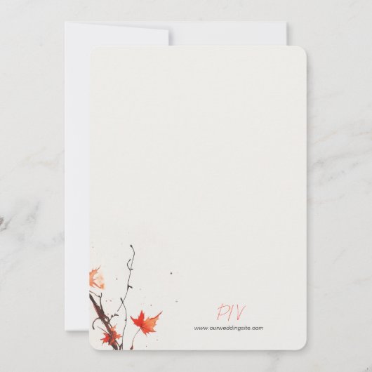 Delicate Fall Wedding Kaart (Achterkant)