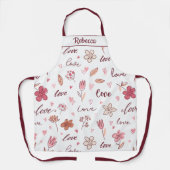 Delicate Feminine Floral Love Design in Roze Tonen Schort (Voorkant)