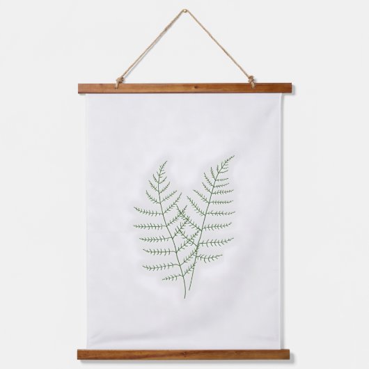 Delicate Fern Line Art.Minimalistische slaapkamer  Hangend Wandkleed (Voorkant)
