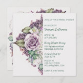 Delicate fined Floral Bridal Shower Invitation Kaart (Voorkant / Achterkant)