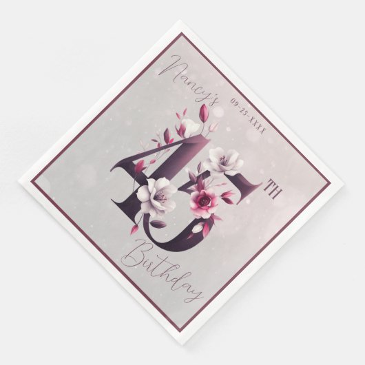 Delicate Floral  45e Verjaardag Servet (Hoek)