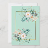 Delicate Floral and Gold Border Invitation Kaart (Achterkant)
