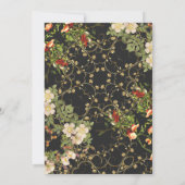 Delicate Floral and Gold Wedding Invitation Kaart (Achterkant)