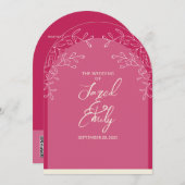 Delicate Floral Arch Style bruiloft uitnodiging (Voorkant / Achterkant)