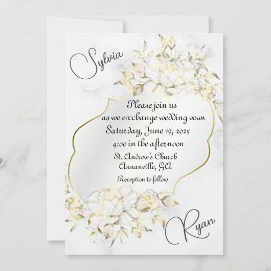 Delicate Floral Arrangement Wedding Invitation Kaart (Voorkant)