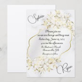 Delicate Floral Arrangement Wedding Invitation Kaart (Voorkant / Achterkant)