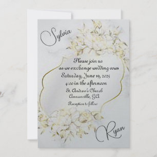 Delicate Floral Arrangement Wedding Invitation Kaart