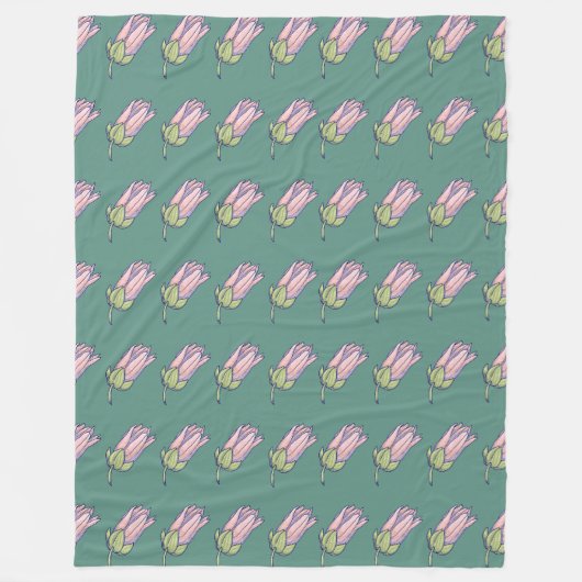 Delicate Floral Array Fleece Deken (Voorkant)