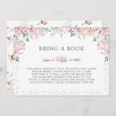 Delicate Floral & Arrows Breng een boek Kaart (Voorkant / Achterkant)