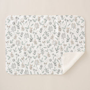 Delicate Floral Baby Sherpa Deken