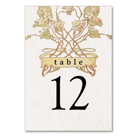 Delicate Floral Banner Tafelnummer (Voorkant)