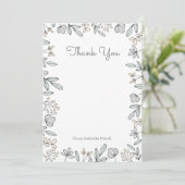 Delicate Floral Bedankkaart (Staand voorkant)