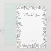 Delicate Floral Bedankkaart (Voorkant / Achterkant)