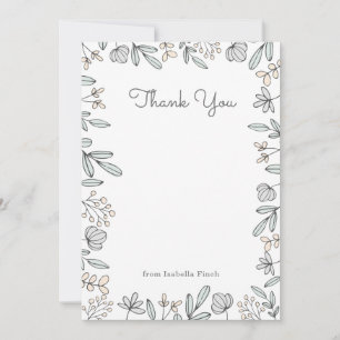Delicate Floral Bedankkaart