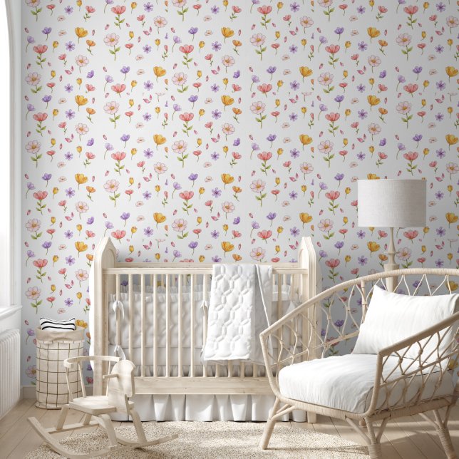 Delicate floral behang (Kinderen)