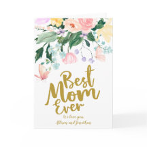 Delicate Floral Best Mam Ever Holiday Kaart