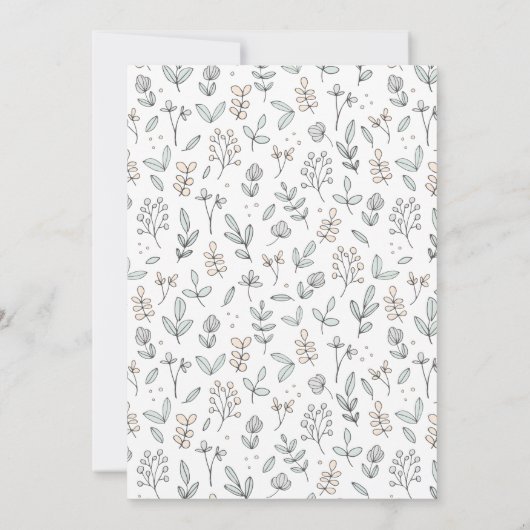 Delicate Floral Birth koninklijk Aankondiging (Achterkant)