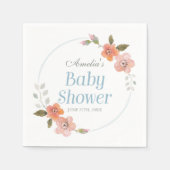 Delicate Floral Blue Boy Baby shower Servetten (Voorkant)