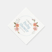 Delicate Floral Blue Boy Baby shower Servetten (Hoek)