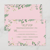 Delicate Floral Border RSVP Kaartje (Voorkant / Achterkant)