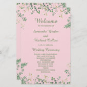 Delicate Floral Border Wedding Programme (Voorkant / Achterkant)