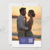 Delicate Floral Botanical Arch Blue Shades Wedding Kaart (Achterkant)