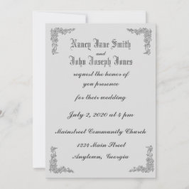 Delicate Floral Corners Wedding Invitations Kaart