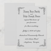 Delicate Floral Corners Wedding Invitations Kaart (Voorkant / Achterkant)