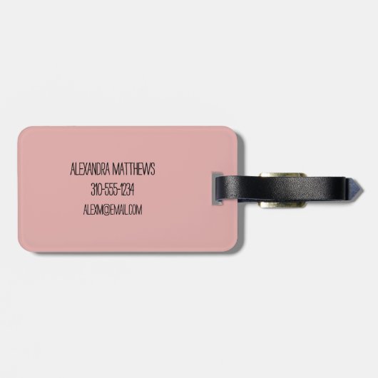 Delicate Floral Custom Monogram  Bagagelabel (Achterkant horizontaal)