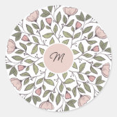 Delicate Floral Custom Monogram Envelop Stickers (Voorkant)
