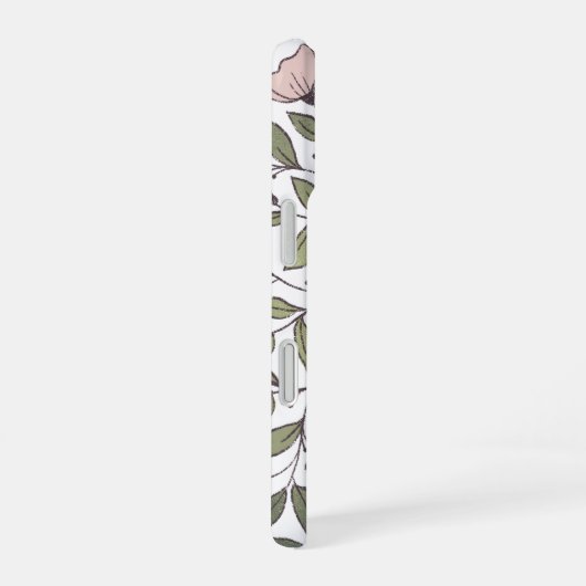 Delicate Floral Custom Monogram iPhone 16 Hoesje (Rechterkant)