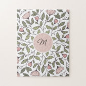 Delicate Floral Custom Monogram Legpuzzel (Verticaal)