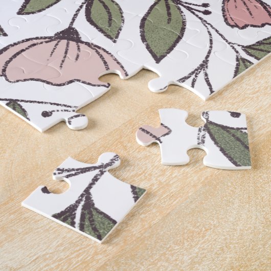 Delicate Floral Custom Monogram Legpuzzel (Zijkant)