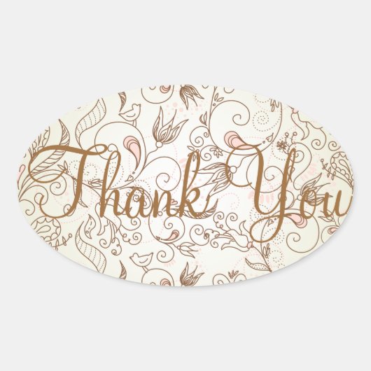 Delicate Floral Dank u Stickers (Voorkant)