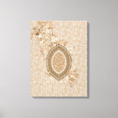 Delicate Floral Design op Beige Textured Canvas (Voorkant)